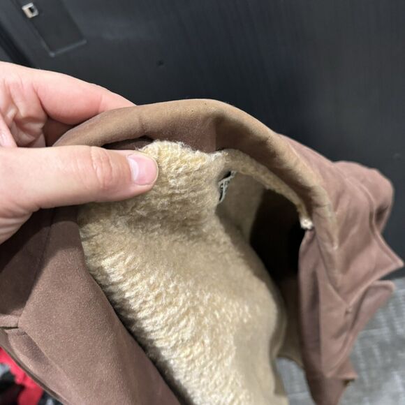 Vintage 70s Fingerhut Fashions Faux Suede Sherpa Lined Coat Mens 46 USA - HLBN - Picture 5 of 5